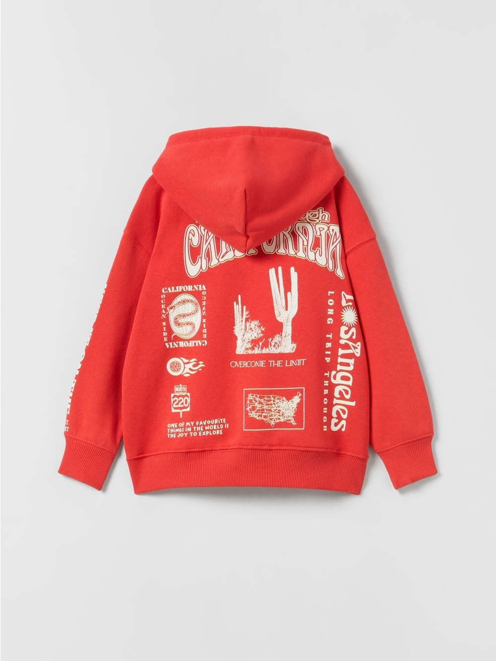 Zara Los Angeles Graphic Hoodie Red Size 11-12 Youth